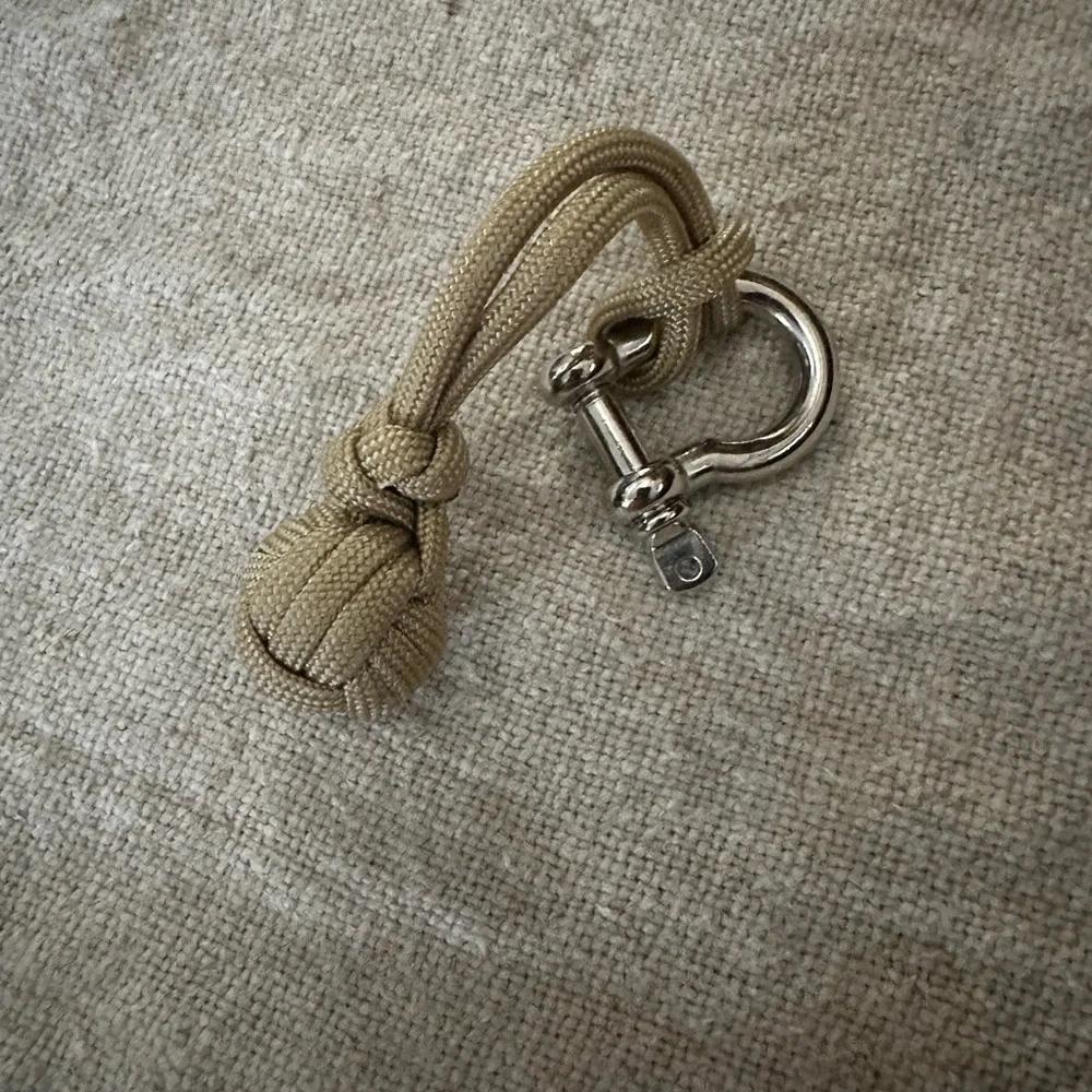 FREE WITH PURCHASE! Handmade Tan Paracord Keychain with Silver Clasp